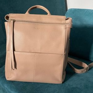 Mina Baie Leather Desert Harper Midi Backpack & Shoulder Strap